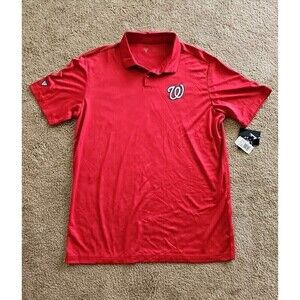 Levelwear Men's Washington Nationals Classic Performance Polo Red Large NEW $77